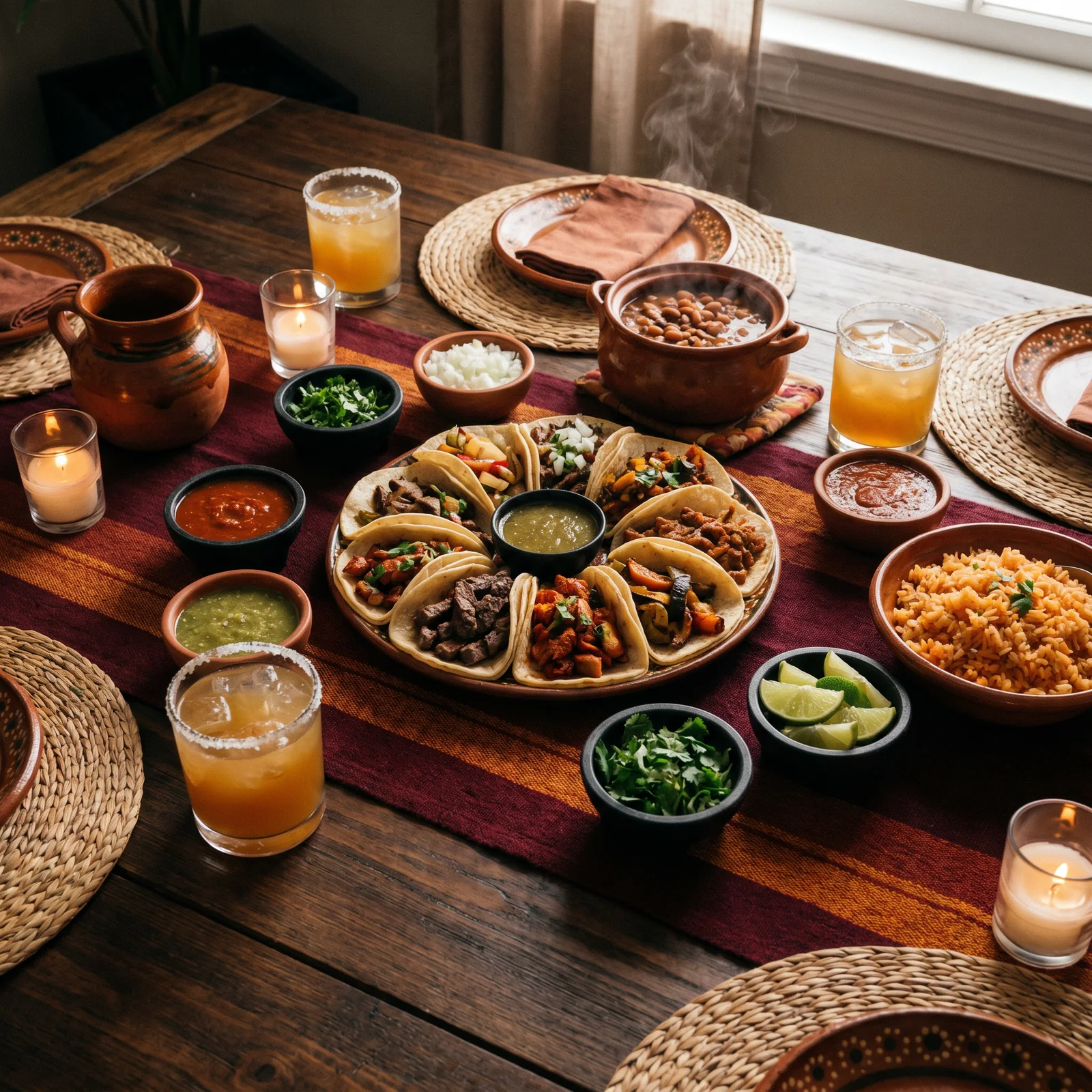 A taco feast spread