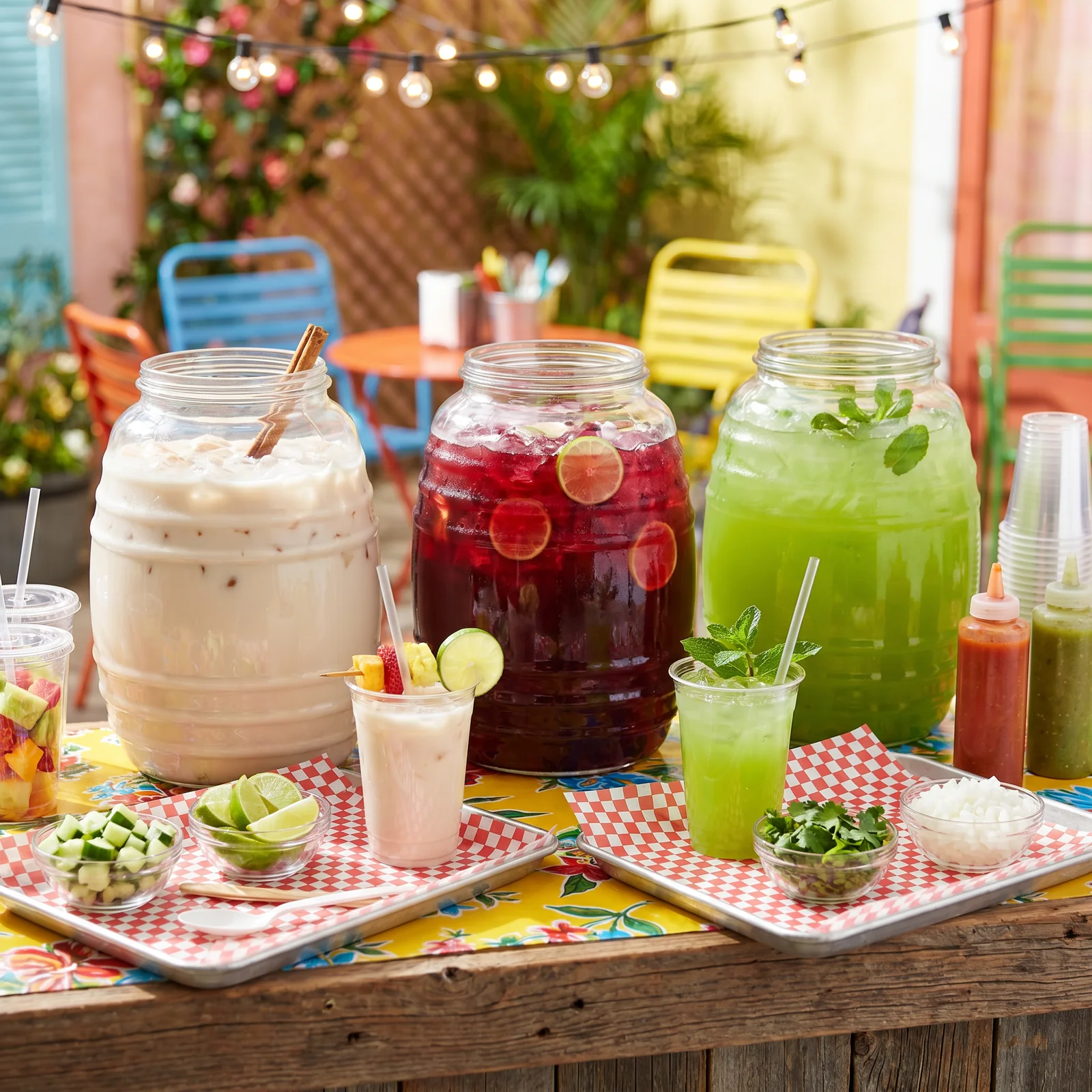 Colorful aguas frescas