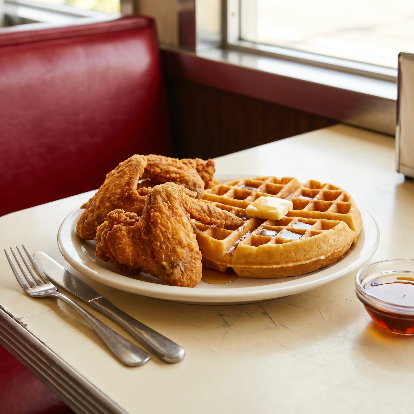 Fried chicken wings and a waffle