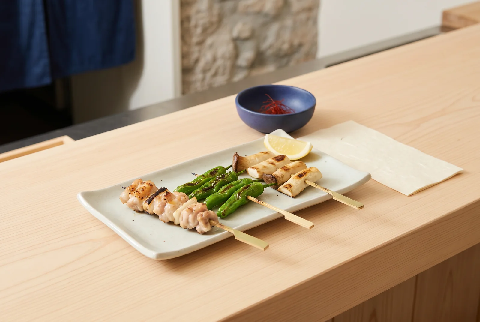 Robata grill skewers