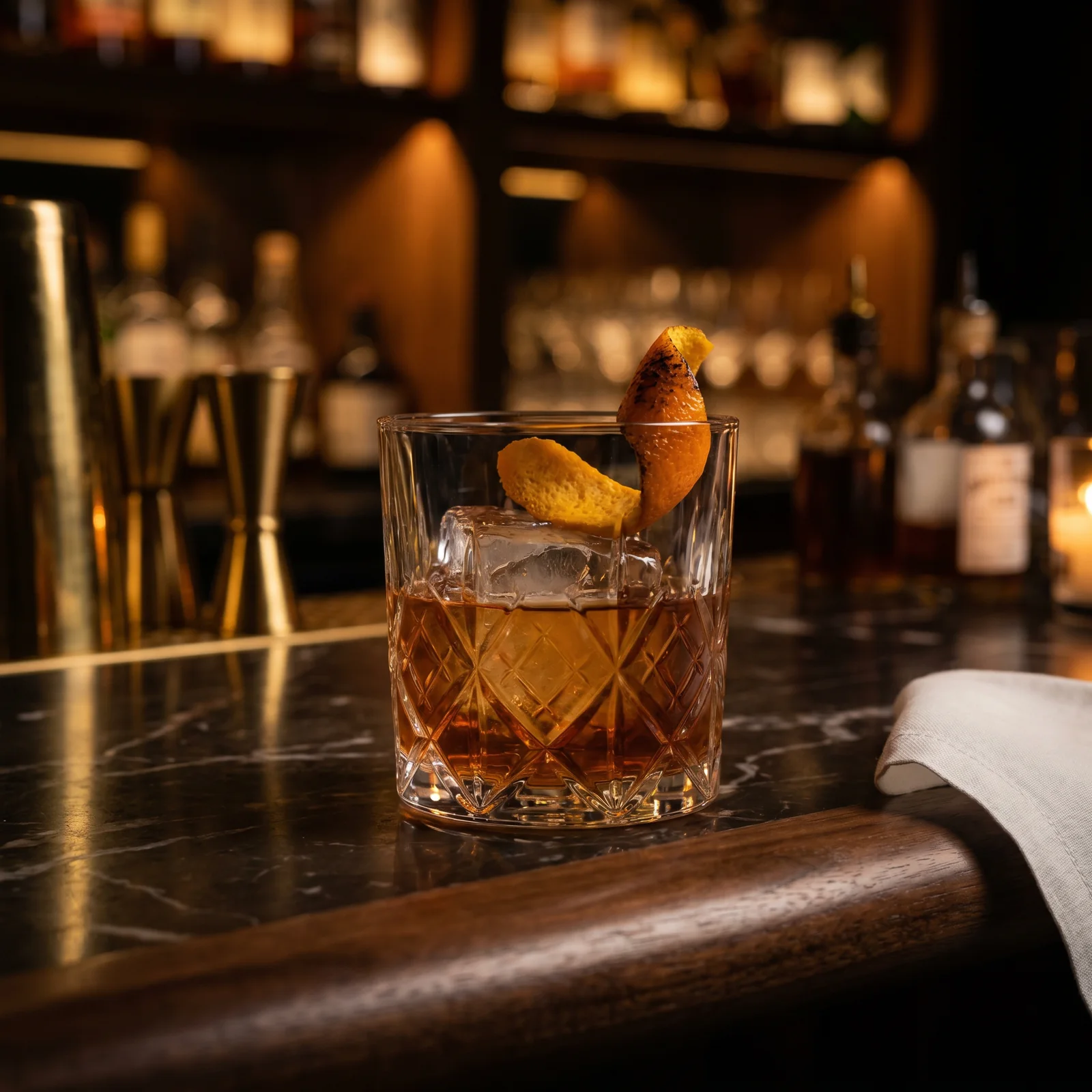 An old fashioned cocktail